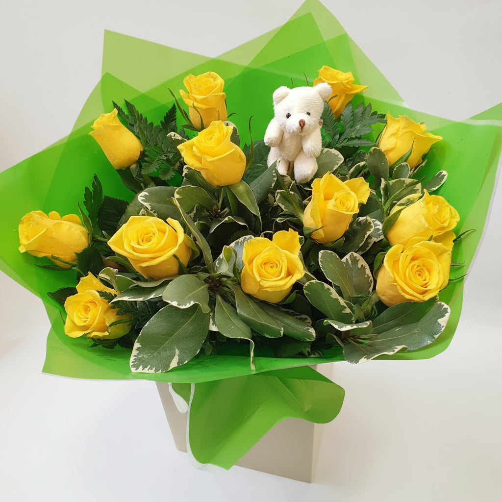 Handtied | Dozen Roses - Yellow