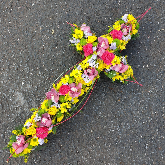 Modern Cross Funeral Tribute