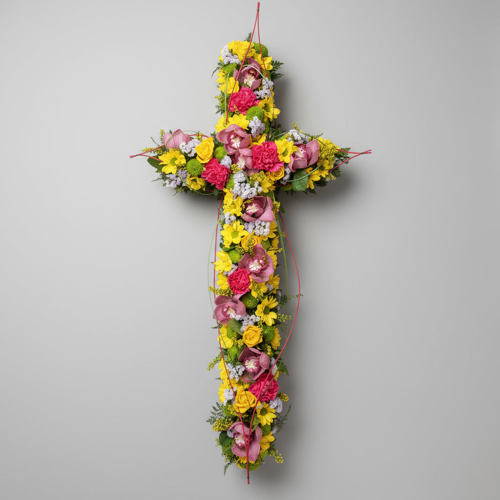 Modern Cross Funeral Tribute