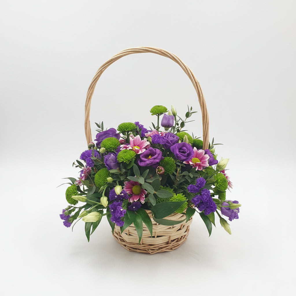 Basket Arrangement | Pure Purple