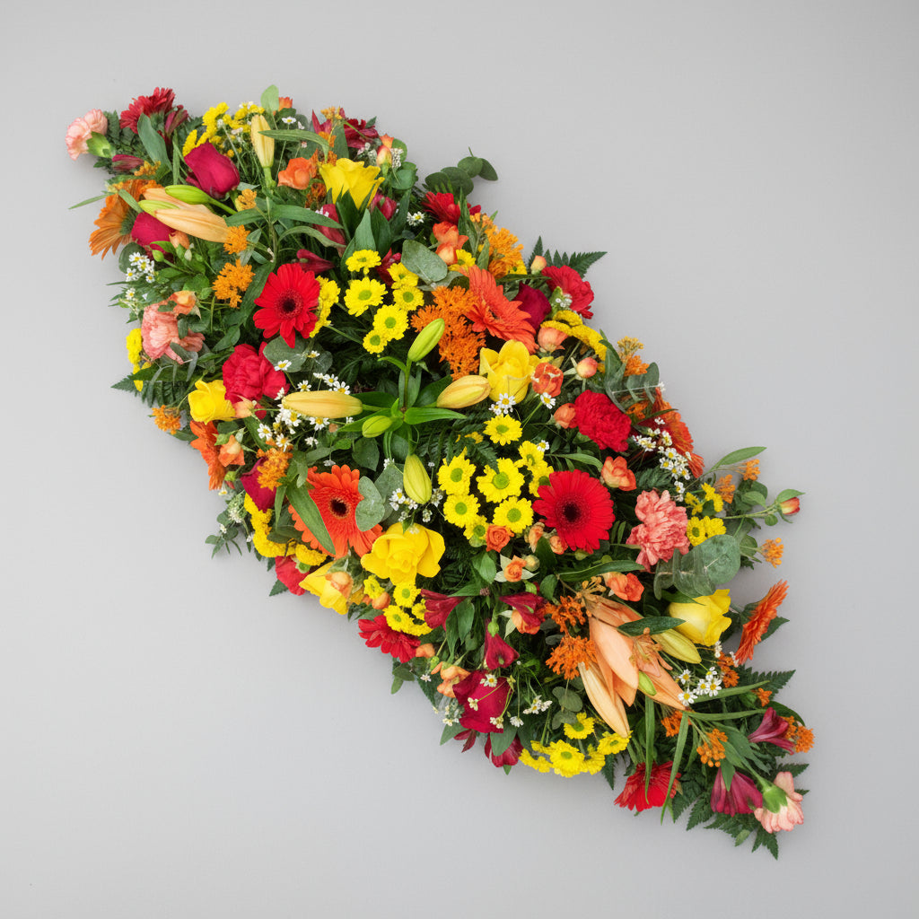 Bright Autumn Spray Funeral Tribute