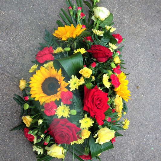 Rich Red & Bright Yellow SprayFuneral Tribute