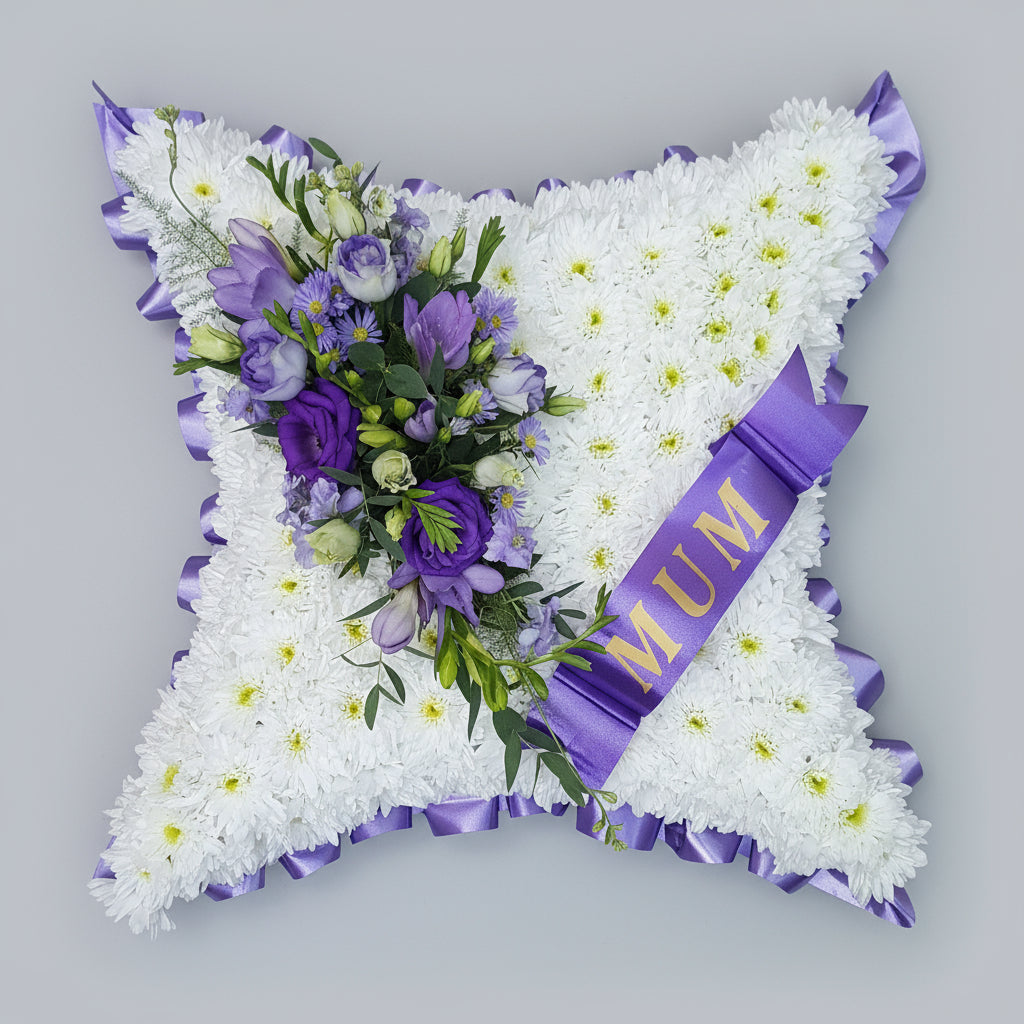 Personalised Sash Cushion Funeral Tribute