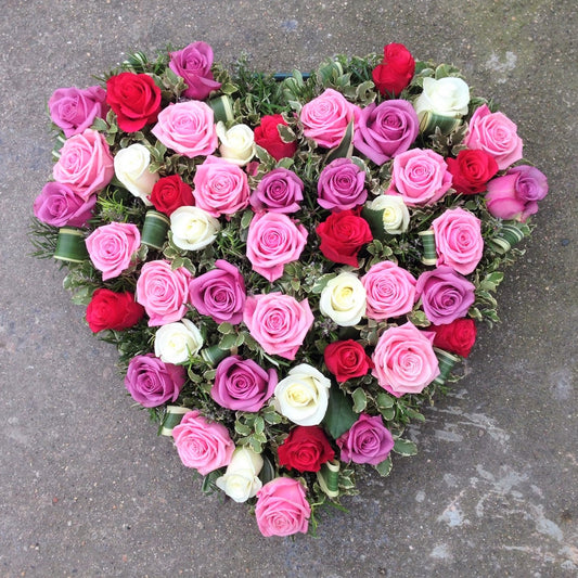 Mixed Rose Love Heart
