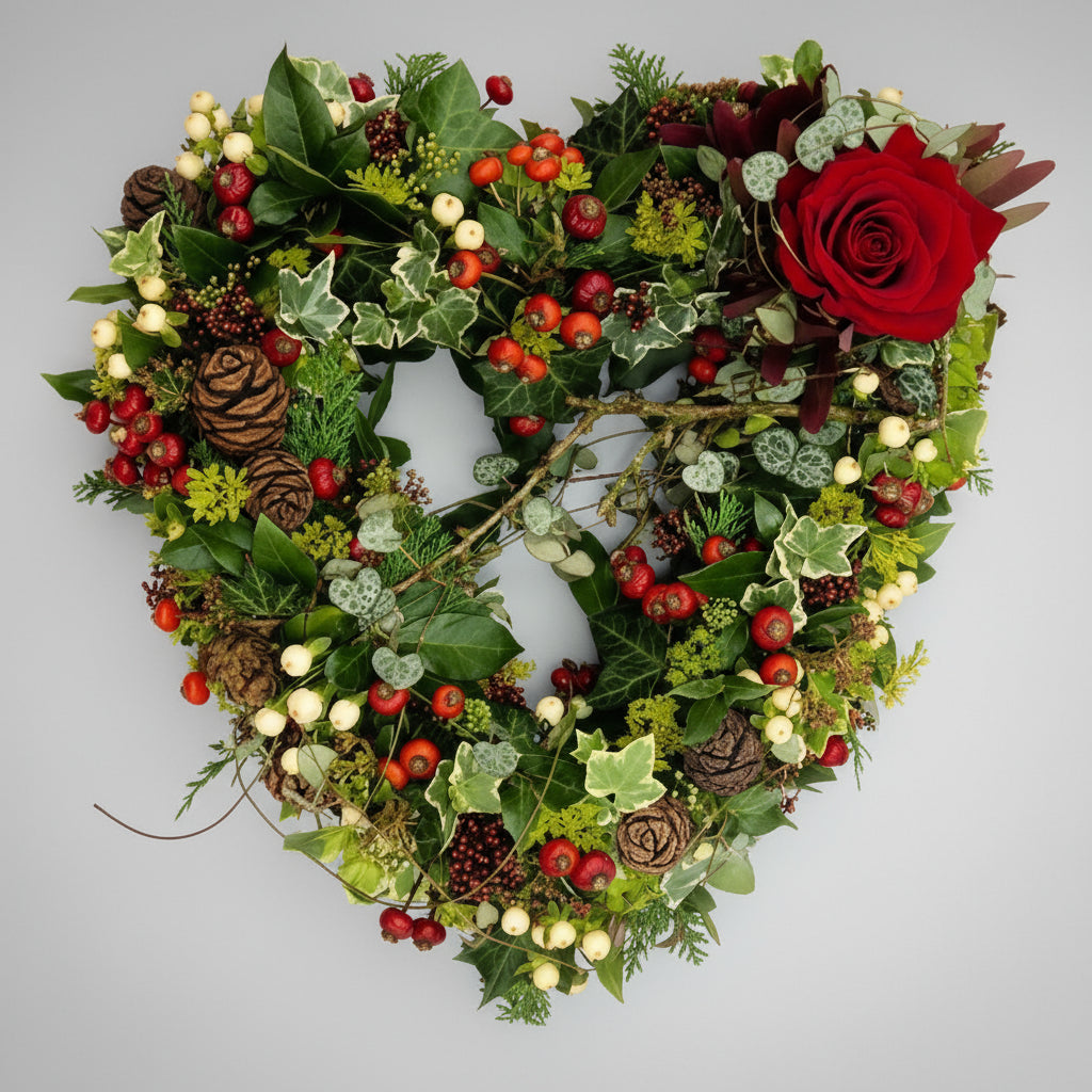Winter Woodland Heart Funeral Tribute
