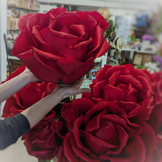 Giant Faux Red Rose