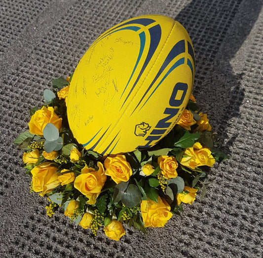 Rugby Rose Wreath Tribute Funeral Tribute
