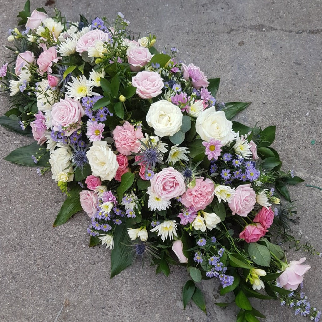 Pastel Hues Casket SprayFuneral Tribute