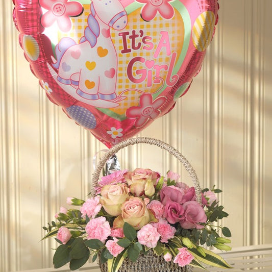 Baby Girl! Basket & Balloon