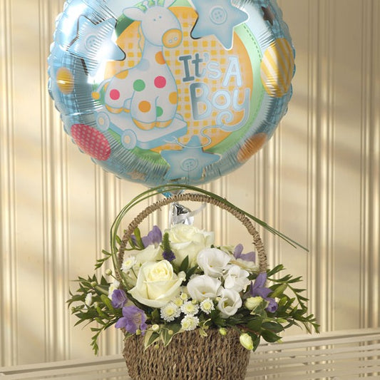 Baby Boy! Basket & Balloon