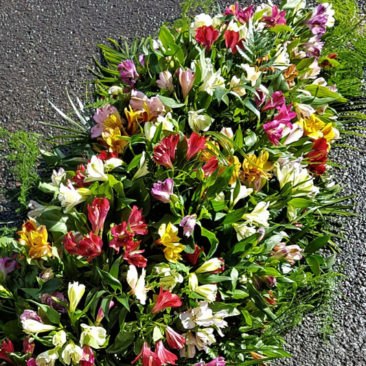 Alstroemeria Casket Spray Funeral Tribute