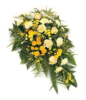Yellow and Cream Country Spray Funeral Tribute