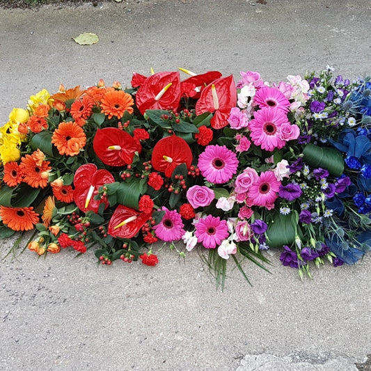 Rainbow Double Ended Spray Funeral Tribute